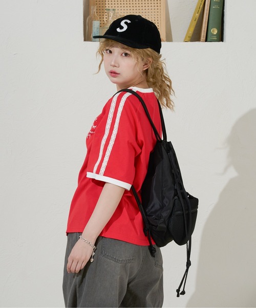 kutir（クティール）の「レースラインリンガーTシャツ（Tシャツ/カットソー・レディース・レッド/アイボリー/サックスブルー/チャコールグレー・FREE）」の20枚目の写真