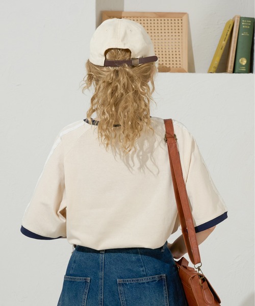 kutir（クティール）の「レースラインリンガーTシャツ（Tシャツ/カットソー・レディース・レッド/アイボリー/サックスブルー/チャコールグレー・FREE）」の11枚目の写真