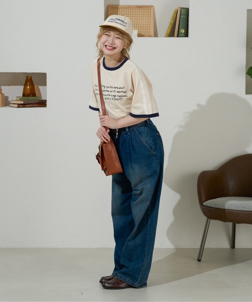 kutir（クティール）の「レースラインリンガーTシャツ（Tシャツ/カットソー・レディース・レッド/アイボリー/サックスブルー/チャコールグレー・FREE）」の9枚目の写真