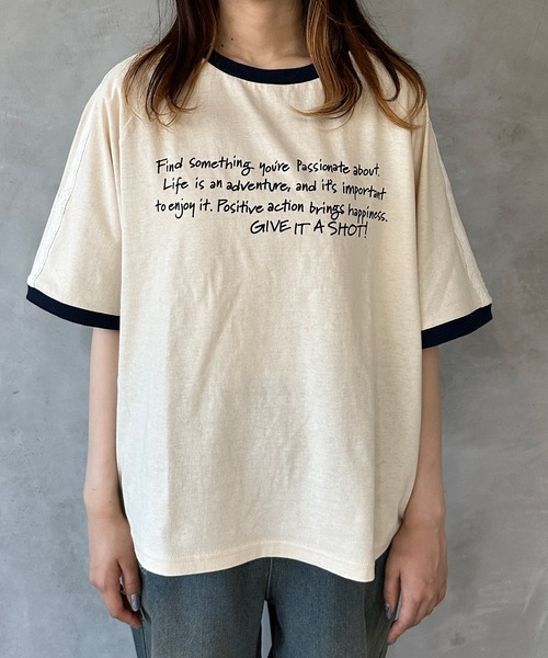 kutir（クティール）の「レースラインリンガーTシャツ（Tシャツ/カットソー・レディース・レッド/アイボリー/サックスブルー/チャコールグレー・FREE）」の14枚目の写真