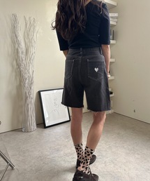 ULEULA | ハート刺繍デニムハーフパンツ(デニムパンツ)