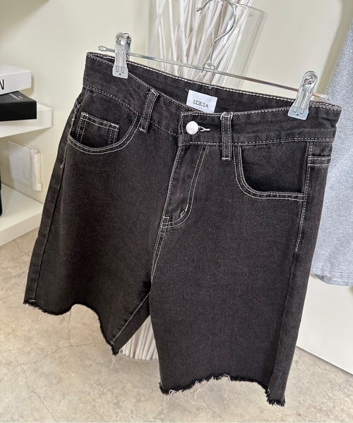 ULEULA（ウルア）の「ハート刺繍デニムハーフパンツ（デニムパンツ・レディース・ブラック・MEDIUM/LARGE）」の6枚目の写真