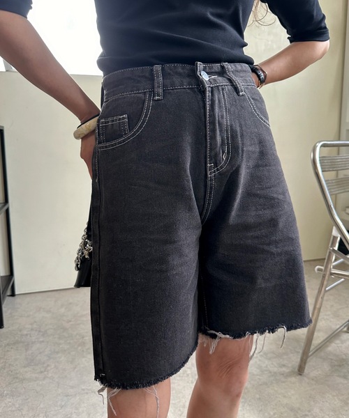 ULEULA（ウルア）の「ハート刺繍デニムハーフパンツ（デニムパンツ・レディース・ブラック・MEDIUM/LARGE）」の17枚目の写真