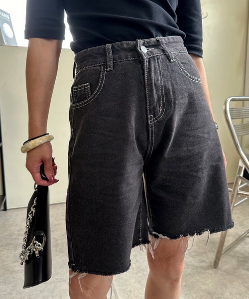 ULEULA（ウルア）の「ハート刺繍デニムハーフパンツ（デニムパンツ・レディース・ブラック・MEDIUM/LARGE）」の16枚目の写真