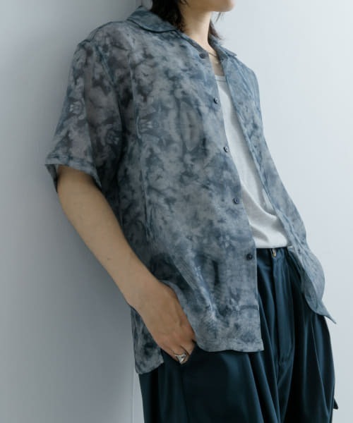 SENSE OF PLACE by URBAN RESEARCH(センスオブプレイスバイアーバンリサーチ)の「シアープリントオープンカラーショートスリーブシャツ(シャツ/ブラウス・メンズ・ブラック/グリーン/ブルー・LARGE/MEDIUM)」の18枚目の写真