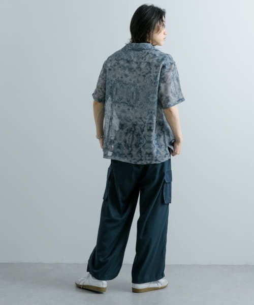 SENSE OF PLACE by URBAN RESEARCH(センスオブプレイスバイアーバンリサーチ)の「シアープリントオープンカラーショートスリーブシャツ(シャツ/ブラウス・メンズ・ブラック/グリーン/ブルー・LARGE/MEDIUM)」の15枚目の写真