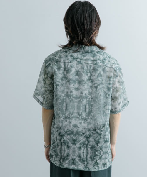 SENSE OF PLACE by URBAN RESEARCH(センスオブプレイスバイアーバンリサーチ)の「シアープリントオープンカラーショートスリーブシャツ(シャツ/ブラウス・メンズ・ブラック/グリーン/ブルー・LARGE/MEDIUM)」の12枚目の写真