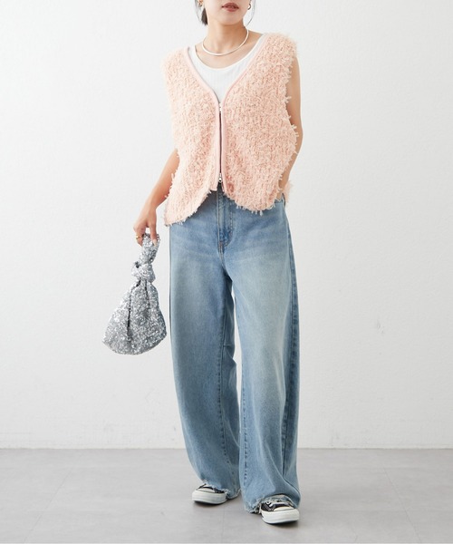 ♡胸元スパンコールリボン結びボアベスト 楽天市場】【半額クーポン対象】［インスタライブ紹介］コラボ企画