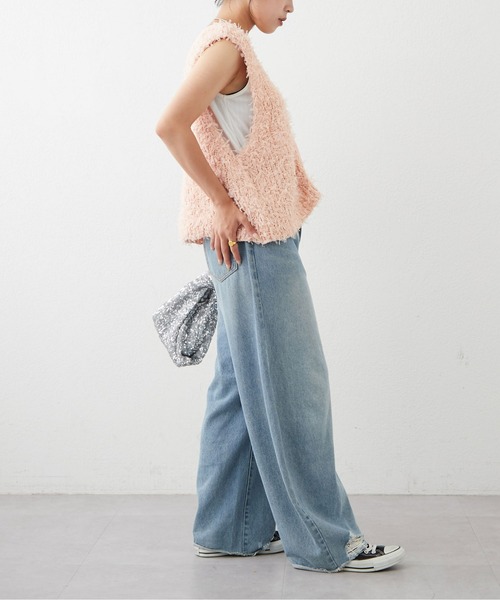 CIAOPANIC TYPY（チャオパニックティピー）の「リボンチュールヤーンZIPベスト（ベスト・レディース・ピンク/ベージュ/アイボリー/ブラック・ONE SIZE）」の19枚目の写真