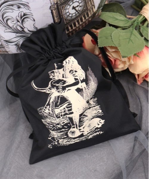 axes femme（アクシーズファム）の「アリス巾着２枚セット（ポーチ・レディース・ブラック/ブルー・FREE）」の2枚目の写真