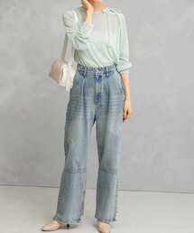 YENN | YENN　HIGH RISE TUCK WIDE PANTS(デニムパンツ)