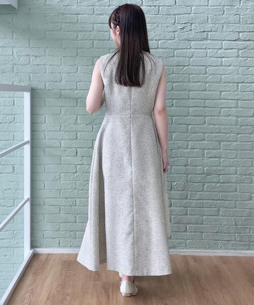 couture brooch(クチュールブローチ)の「◆【美シルエット・上品ワンピ】エンブロネック ツイードワンピ(ワンピース・レディース・アイボリー/ブラック・36/38/40/42)」の22枚目の写真