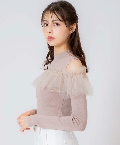 NOELA(ノエラ)の「チュールフリルニット(ニット/セーター・レディース・オフホワイト/ピンク/ブラック・フリー)」の18枚目の写真