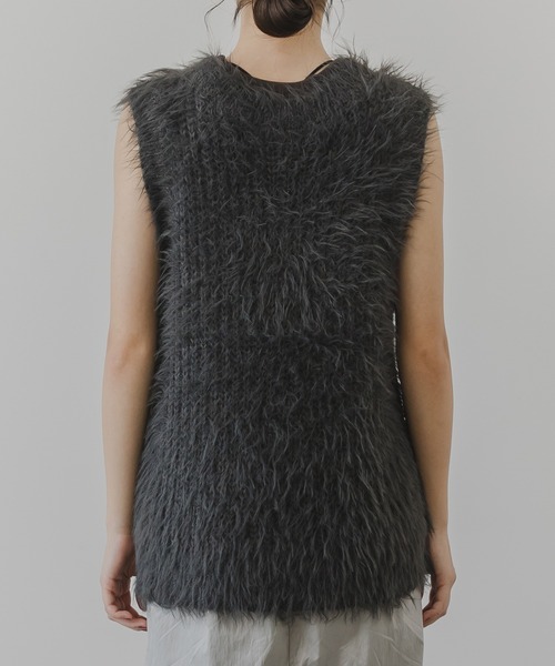 rectangle(レクタングル)の「フェザーヤーンVネックベスト(ニット/セーター・レディース・アイボリー/チャコールグレー/ベージュ・FREE)」の20枚目の写真