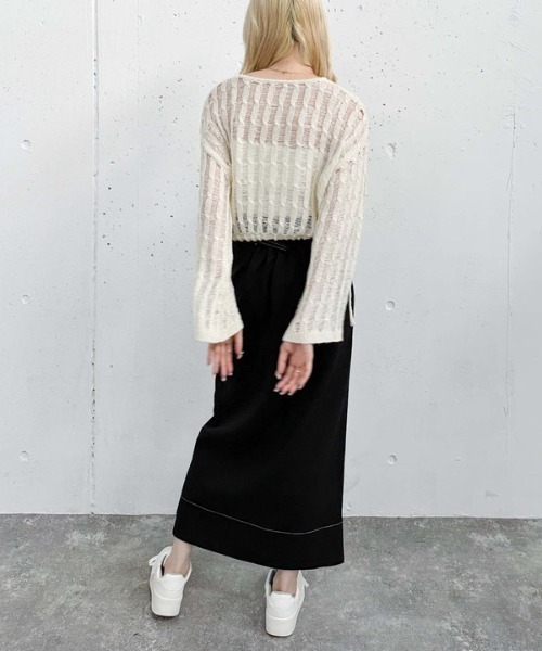 archives(アルシーヴ)の「スラッシュケーブルドロストニット(ニット/セーター・レディース・アイボリー/ブルー/オレンジ/グリーン・MEDIUM)」の15枚目の写真