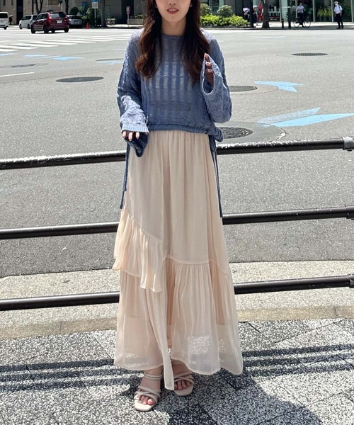 archives(アルシーヴ)の「スラッシュケーブルドロストニット(ニット/セーター・レディース・アイボリー/ブルー/オレンジ/グリーン・MEDIUM)」の20枚目の写真