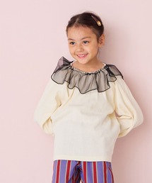 CALMIA | チュールフレアーカラーカットソー(Tシャツ/カットソー)