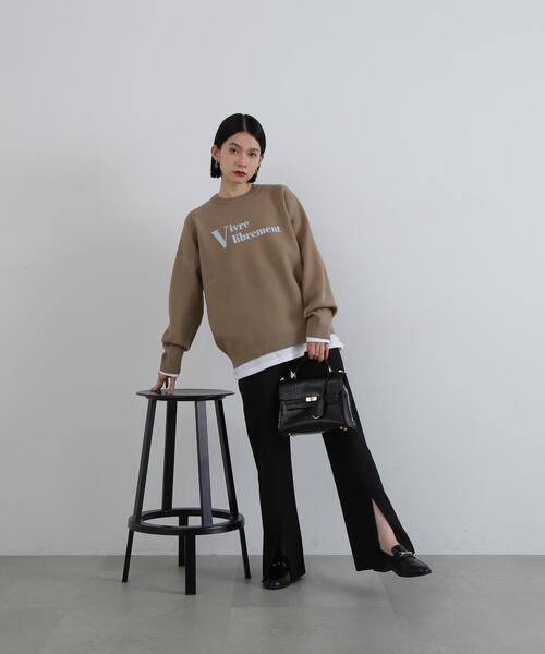 N.（N. Natural Beauty Basic）（エヌエヌナチュラルビューティーベーシック）の「◆スリットフレアパンツ（その他パンツ・レディース・ブラック/モカ・SMALL/MEDIUM）」の6枚目の写真