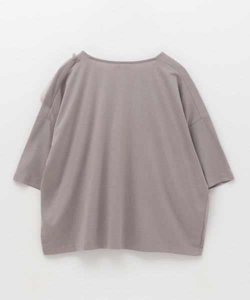 Howdy Marie（ハウディ―マリー）の「Howdy Marieギャザーチュール 5分袖Ｔシャツ（Tシャツ/カットソー・レディース・ブラック/チャコールグレー/オフホワイト・M/L）」の20枚目の写真