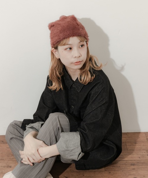 SMELLY（スメリー）の「シャギービーニー（ニットキャップ/ビーニー・レディース・ブラウン/アイボリー/ブラック・-）」の11枚目の写真