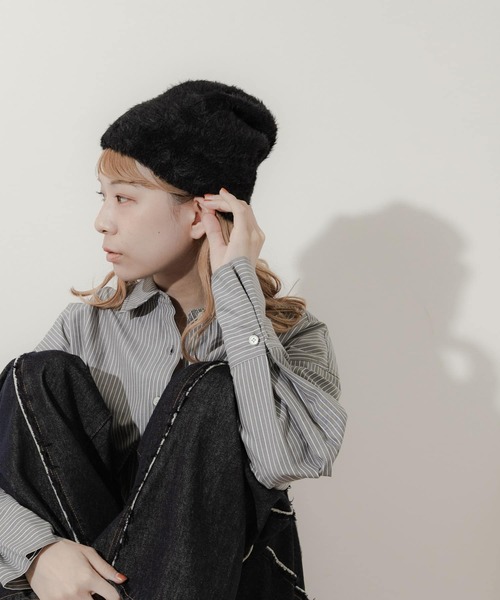 SMELLY（スメリー）の「シャギービーニー（ニットキャップ/ビーニー・レディース・ブラウン/アイボリー/ブラック・-）」の16枚目の写真