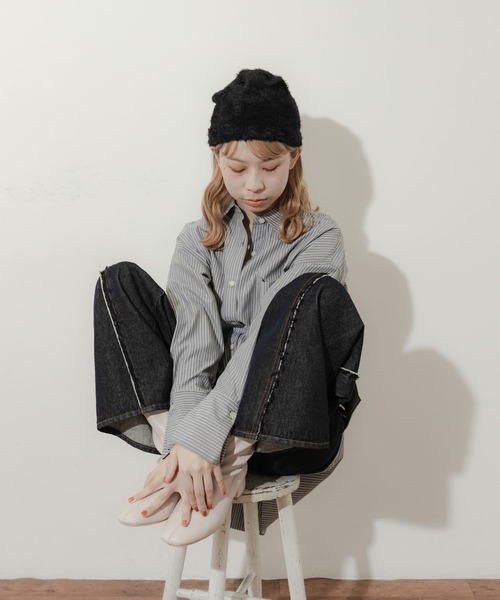 SMELLY（スメリー）の「シャギービーニー（ニットキャップ/ビーニー・レディース・ブラウン/アイボリー/ブラック・-）」の17枚目の写真