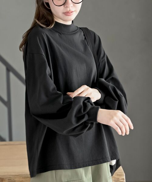 rps（アールピーエス）の「ボリューム袖ハイネックカットプルオーバー（Tシャツ/カットソー・レディース・アイボリー/ブラック/その他/オフホワイト・フリー）」の3枚目の写真