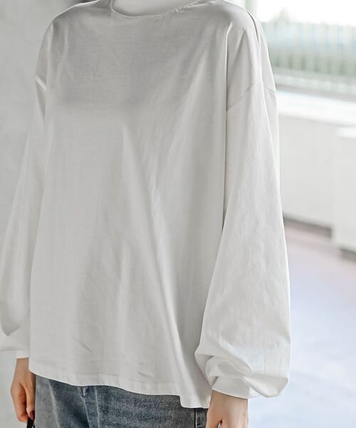 rps（アールピーエス）の「ボリューム袖ハイネックカットプルオーバー（Tシャツ/カットソー・レディース・アイボリー/ブラック/その他/オフホワイト・フリー）」の6枚目の写真