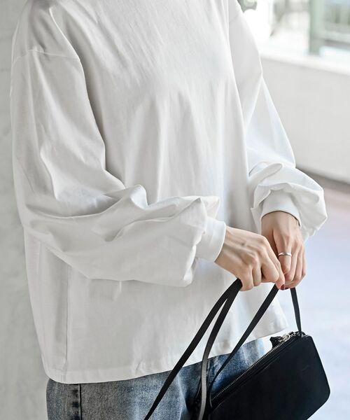 rps（アールピーエス）の「ボリューム袖ハイネックカットプルオーバー（Tシャツ/カットソー・レディース・アイボリー/ブラック/その他/オフホワイト・フリー）」の12枚目の写真