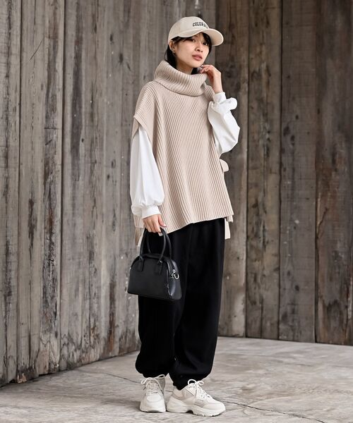 rps（アールピーエス）の「ボリューム袖ハイネックカットプルオーバー（Tシャツ/カットソー・レディース・アイボリー/ブラック/その他/オフホワイト・フリー）」の13枚目の写真