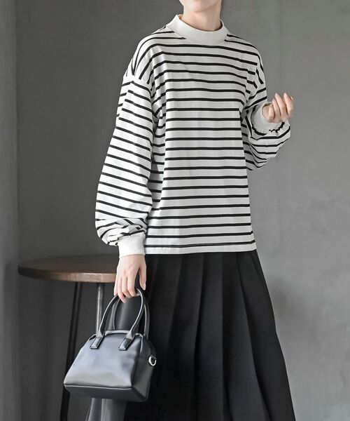 rps（アールピーエス）の「ボリューム袖ハイネックカットプルオーバー（Tシャツ/カットソー・レディース・アイボリー/ブラック/その他/オフホワイト・フリー）」の21枚目の写真