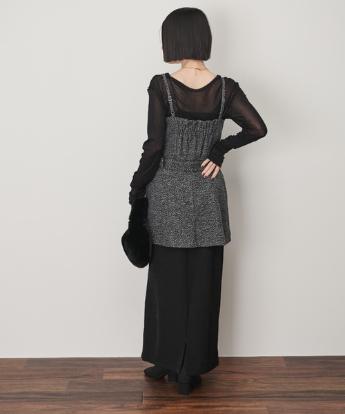 Shelly island（シェリーアイランド）の「ベルト付ツイードキャミ（キャミソール・レディース・ブラウン/ブラック・M）」の16枚目の写真