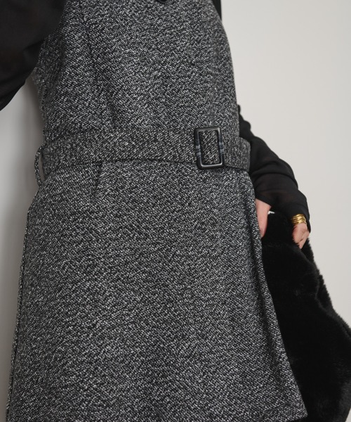 Shelly island（シェリーアイランド）の「ベルト付ツイードキャミ（キャミソール・レディース・ブラウン/ブラック・M）」の17枚目の写真