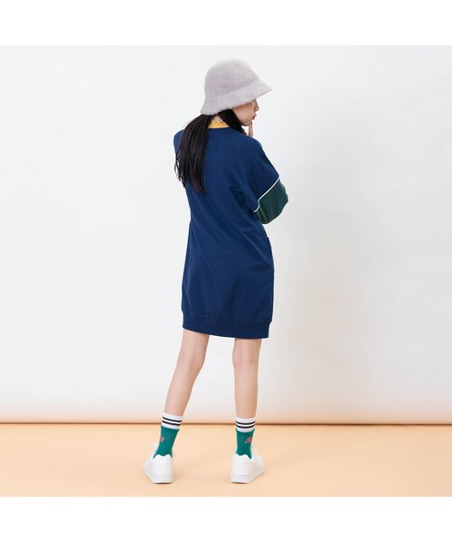 algy(アルジー)の「ブロッキングトレーナーワンピ(ワンピース・キッズ・ブラウン/サックスブルー/ブルー・X-SMALL/XX-SMALL/XXX-SMALL/SMALL/MEDIUM)」の5枚目の写真