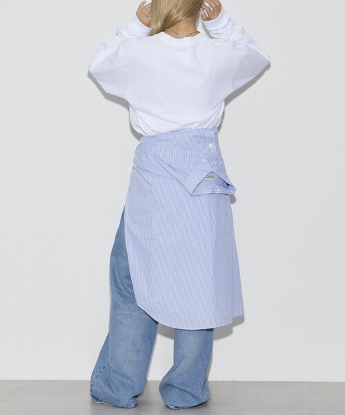 Firsthand（ファーストハンド）の「Firsthand/ファーストハンド USAコットンアニマルプリントT / ロンT / 長袖プリントTシャツ（Tシャツ/カットソー・レディース・ホワイト/チャコールグレー・ONE SIZE）」の5枚目の写真