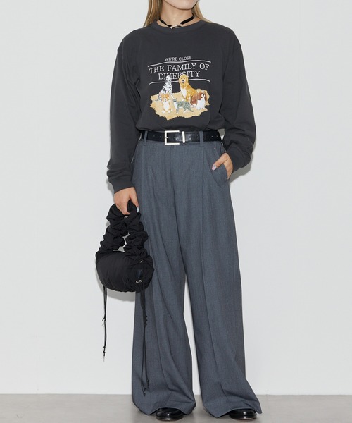 Firsthand（ファーストハンド）の「Firsthand/ファーストハンド USAコットンアニマルプリントT / ロンT / 長袖プリントTシャツ（Tシャツ/カットソー・レディース・ホワイト/チャコールグレー・ONE SIZE）」の20枚目の写真