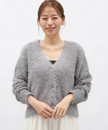 LAKOLE | ラメフェザーVネックカーディガン / 143184(カーディガン/ボレロ)
