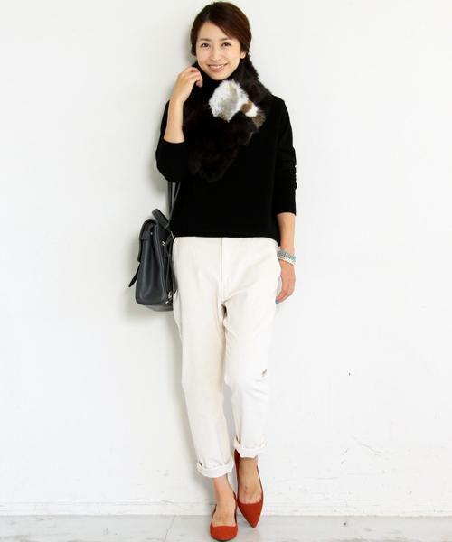 BEAUTY&YOUTH UNITED ARROWS（ビューティーアンドユースユナイテッドアローズ）の「【WEB限定】by∵ ※コーデュロイテーパードパンツ Ψ◆（その他パンツ・レディース・オフホワイト/ダークグレー/ベージュ/ダークグリーン・SMALL/MEDIUM/LARGE）」の5枚目の写真