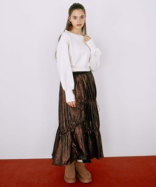 archives（アルシーヴ）の「ダンボールオフショルプルオーバー（スウェット・レディース・チャコールグレー/ブラック/アイボリー・MEDIUM）」の8枚目の写真