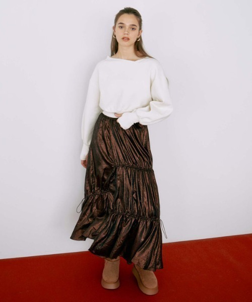 archives（アルシーヴ）の「ダンボールオフショルプルオーバー（スウェット・レディース・チャコールグレー/ブラック/アイボリー・MEDIUM）」の9枚目の写真