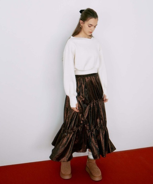 archives（アルシーヴ）の「ダンボールオフショルプルオーバー（スウェット・レディース・チャコールグレー/ブラック/アイボリー・MEDIUM）」の10枚目の写真