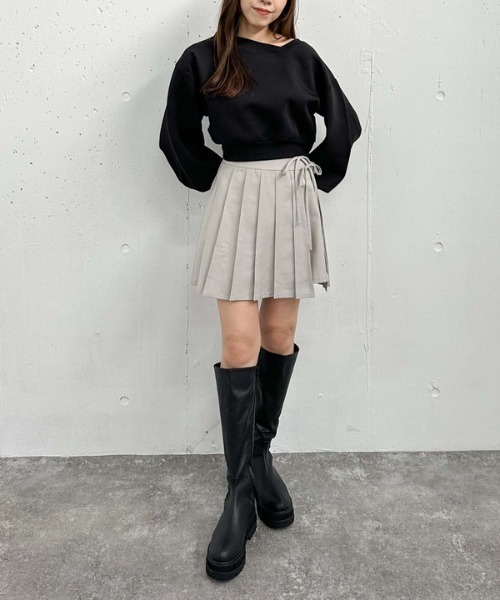 archives（アルシーヴ）の「ダンボールオフショルプルオーバー（スウェット・レディース・チャコールグレー/ブラック/アイボリー・MEDIUM）」の11枚目の写真