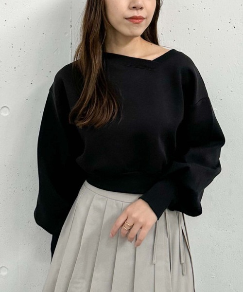 archives（アルシーヴ）の「ダンボールオフショルプルオーバー（スウェット・レディース・チャコールグレー/ブラック/アイボリー・MEDIUM）」の12枚目の写真