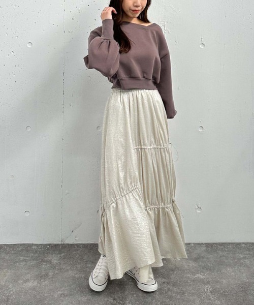 archives（アルシーヴ）の「ダンボールオフショルプルオーバー（スウェット・レディース・チャコールグレー/ブラック/アイボリー・MEDIUM）」の21枚目の写真