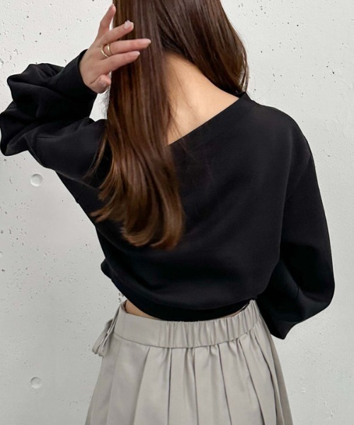 archives（アルシーヴ）の「ダンボールオフショルプルオーバー（スウェット・レディース・チャコールグレー/ブラック/アイボリー・MEDIUM）」の13枚目の写真