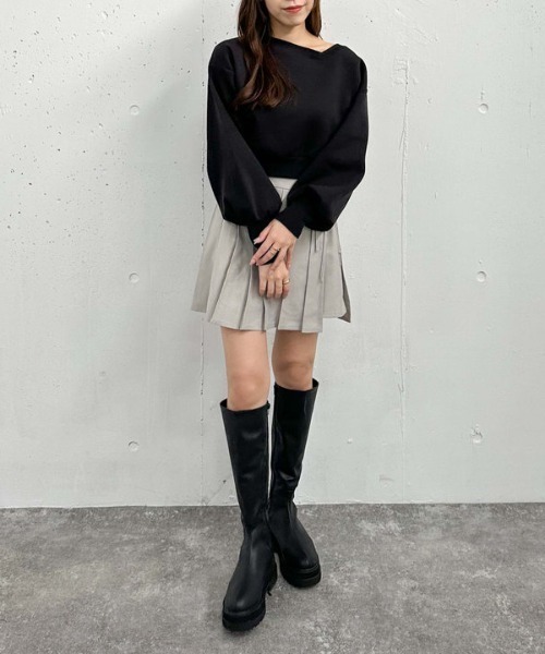 archives（アルシーヴ）の「ダンボールオフショルプルオーバー（スウェット・レディース・チャコールグレー/ブラック/アイボリー・MEDIUM）」の16枚目の写真