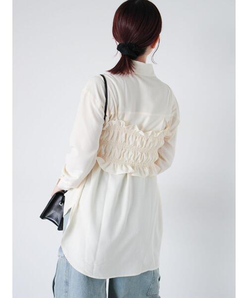 ehka sopo(エヘカソポ)の「ビスチェセットシャツ(シャツ/ブラウス・レディース・キナリ/グリーン/ブラック・F)」の7枚目の写真