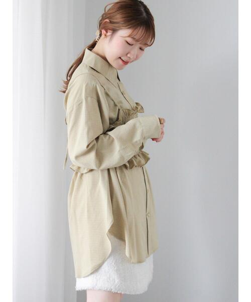 ehka sopo(エヘカソポ)の「ビスチェセットシャツ(シャツ/ブラウス・レディース・キナリ/グリーン/ブラック・F)」の15枚目の写真