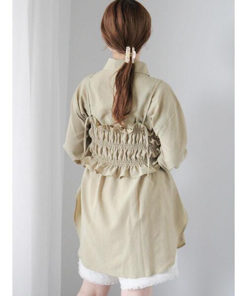 ehka sopo(エヘカソポ)の「ビスチェセットシャツ(シャツ/ブラウス・レディース・キナリ/グリーン/ブラック・F)」の16枚目の写真