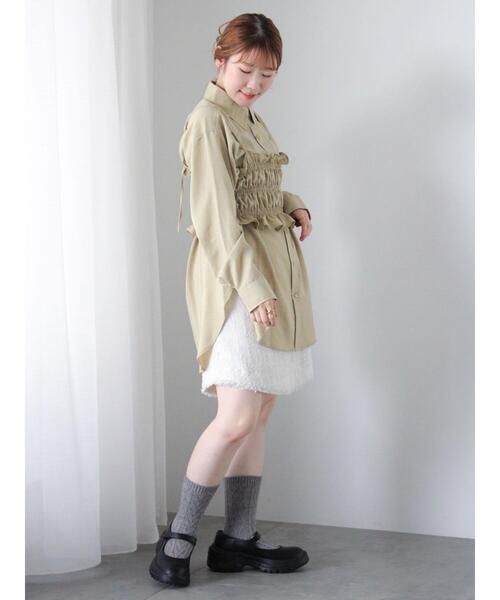 ehka sopo(エヘカソポ)の「ビスチェセットシャツ(シャツ/ブラウス・レディース・キナリ/グリーン/ブラック・F)」の19枚目の写真